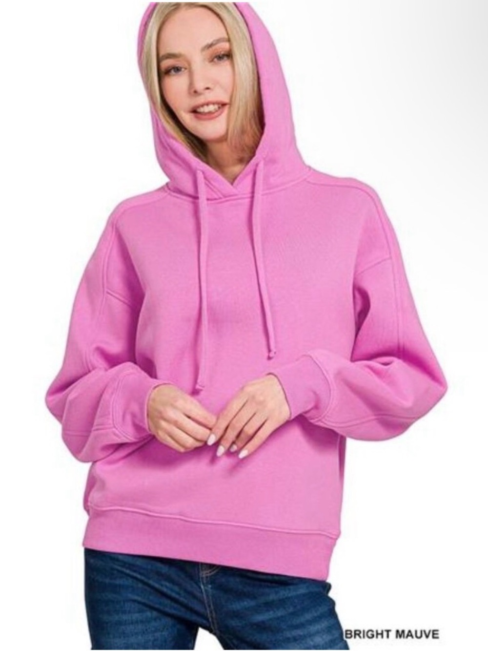 Zenana Bright Mauve Women's Pullover Hoodie